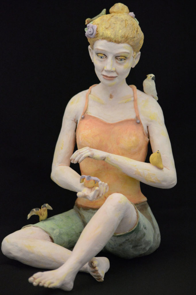 Female Figure - Contemporary Figurative Ceramic Sculpture by Edrian Thomidis