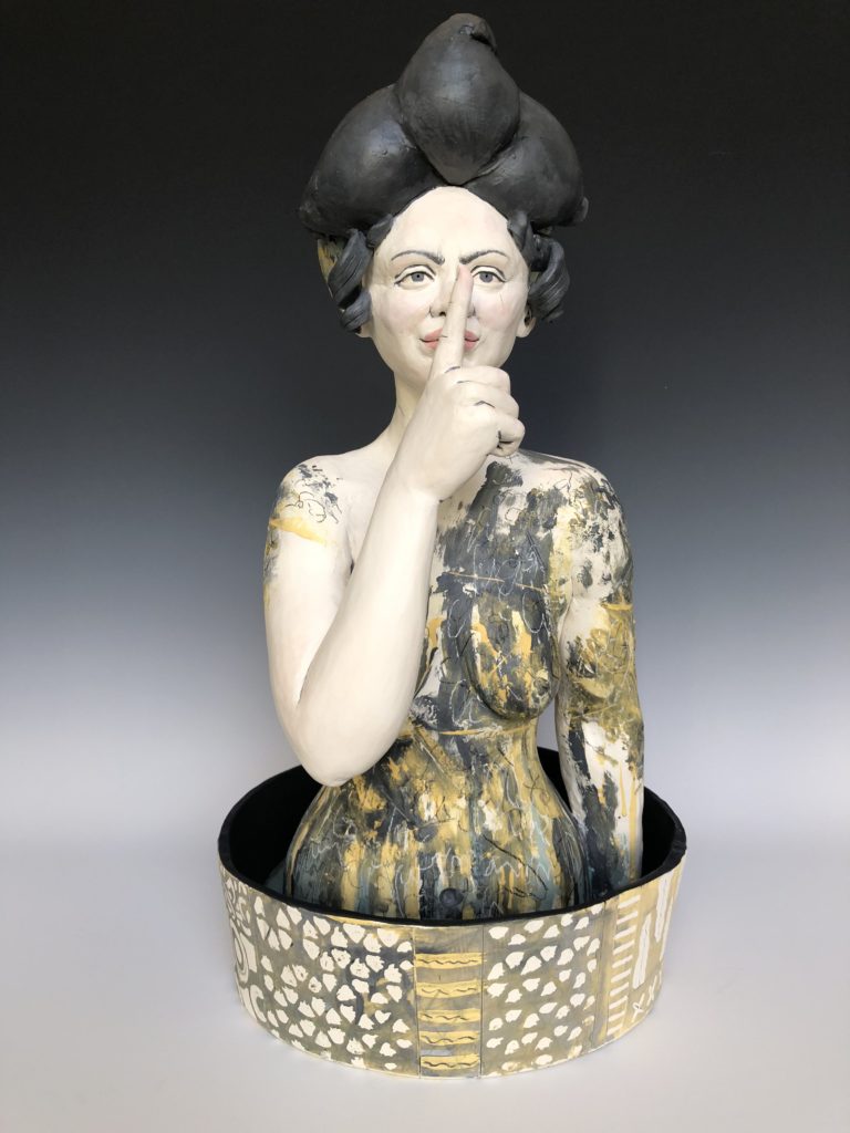 Secrets - Figurative Ceramic Sculpture by Edrian Thomidis