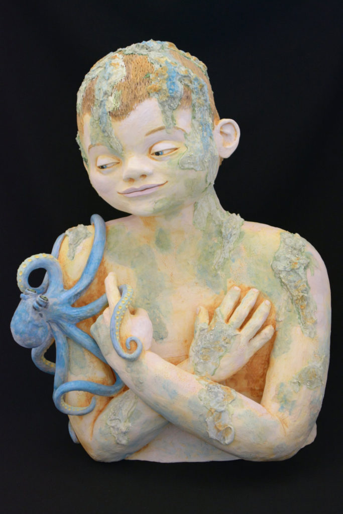 Figurative Ceramic Sculpture by Edrian Thomidis