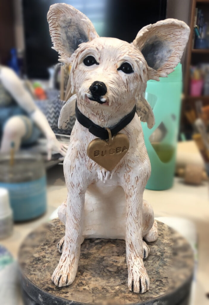 Custom Chinese Crested Dog Portrait Sculpture